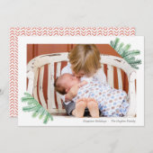 モダンな花輪の最も幸せな休日の写真カード シーズンカード (正面/裏面)