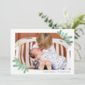 モダンな花輪の最も幸せな休日の写真カード シーズンカード (スタンド正面)