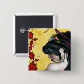 モダンな芸者 缶バッジ (正面&裏面)