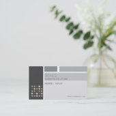 モダンな芸術家の抽象芸術の格子モノクロ曖昧な点 名刺 (スタンド正面)