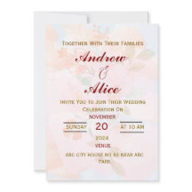 モダンな英語のウェディング招待状