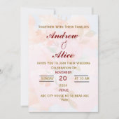モダンな英語の結婚式招待状 招待状 (正面)