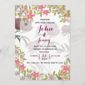 モダンな英語の結婚式招待状 招待状 (正面/裏面)