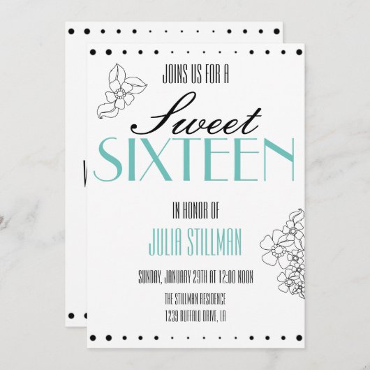 モダンな菓子16の招待状 招待状 (正面/裏面)