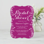 モダンな華麗さのマゼンタのブライダルシャワー招待状 招待状 (スタンド正面)