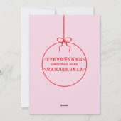 モダンな落書きイラスト ドゥードル ピンクと赤 シーズンカード (裏面)