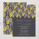 モダンな葉の落ちるブライダルシャワーの招待状 招待状 (正面/裏面)