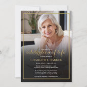 モダンな葬儀の写真コラージュ　人生の祝祭 招待状 (正面)