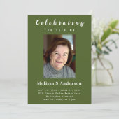 モダンな葬儀 ミニマル フォト ライフの祝い 招待状 (スタンド正面)