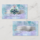 モダンな蓮の花の女性 - ブラシストロークホログラフィック 名刺 (正面/裏面)