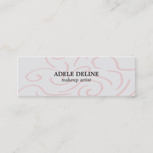 モダンな薄い灰色のピンクの抽象芸術パターン化粧 スキニー名刺 (正面)