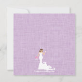 モダンな薄紫の紫色の花嫁のワインのブライダルシャワー 招待状 (裏面)