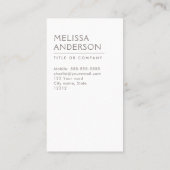 モダンな薄茶のベージュ最小主義のプロフェッショナル 名刺 (裏面)