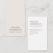 モダンな薄茶のベージュ最小主義のプロフェッショナル 名刺 (正面/裏面)