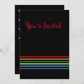 モダンな虹とブラックの招待状 招待状 (正面/裏面)