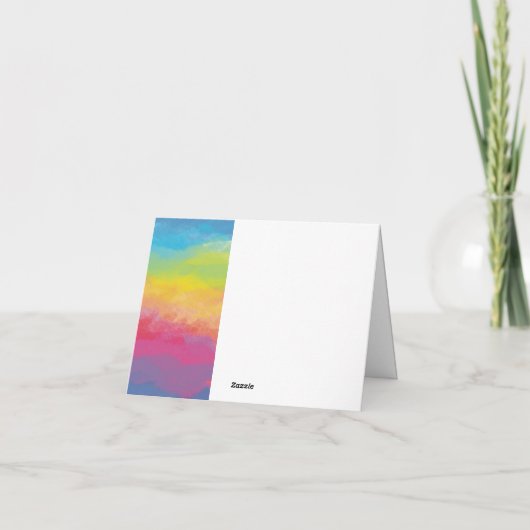 モダンな虹のエンゲージメントカード 招待状 (裏面)