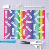 モダンな虹のカラフルの第1誕生会 薄葉紙 (クラフト)