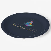 モダンな虹のクリスマスツリー パーソナライズパーティーグッズ ペーパープレート (アングル)