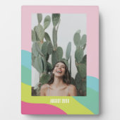 モダンな虹の抽象的なカラフルな卓上フレーム フォトプラーク (正面)