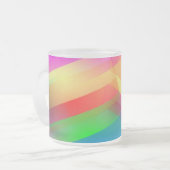 モダンな虹の抽象芸術 フロストグラスマグカップ (正面左)