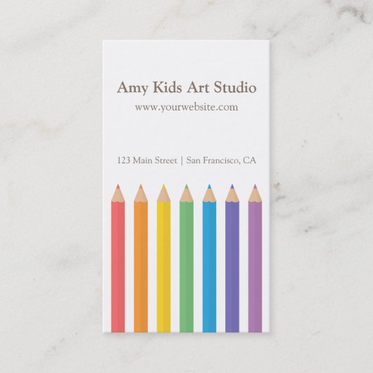 モダンな虹の着色は芸術の供給を書きます 名刺 (正面)