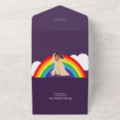 モダンな虹の2人の花嫁 LGBTQ ウェディング オールインワン招待状 (外側)