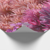 モダンな虹ピンクのオレンジ紫色のダリアの花 ラッピングペーパー (角)