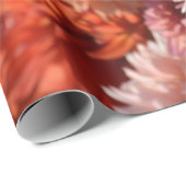 モダンな虹ピンクのオレンジ紫色のダリアの花 ラッピングペーパー (ロールコーナー)