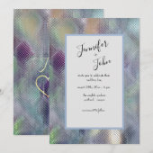 モダンな虹彩ガラス風結婚式招待状 招待状 (正面/裏面)