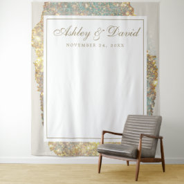 モダンな虹彩ホログラフィックグリッターウェディング タペストリー