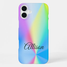 モダンな虹色のオーロラカラー iPhone 16 PLUSケース