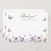 モダンな蝶のウェルカムサイン 結婚前のお祝い サンキューカード (正面/裏面)