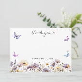 モダンな蝶のウェルカムサイン 結婚前のお祝い サンキューカード (スタンド正面)