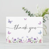 モダンな蝶のウェルカムサイン 結婚前のお祝い サンキューカード (スタンド正面)