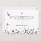 モダンな蝶のウェルカムサイン 結婚前のお祝い サンキューカード (裏面)