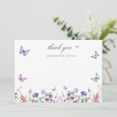 モダンな蝶のウェルカムサイン 結婚前のお祝い サンキューカード (スタンド正面)