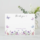 モダンな蝶のウェルカムサイン 結婚前のお祝い サンキューカード (スタンド正面)