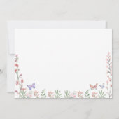 モダンな蝶のブライダルシャワー サンキューカード (裏面)