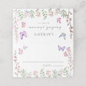 モダンな蝶のブライダルシャワー プレイスカード (外部開封)