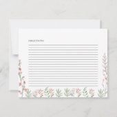 モダンな蝶のブライダルシャワー レシピカード 招待状 (裏面)
