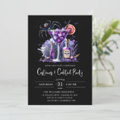 モダンな衣装とカクテル ハロウィンパーティー 招待状 (スタンド正面)