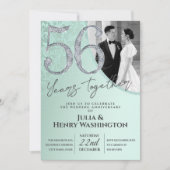 モダンな装飾の結婚56周年記念 招待状 (正面)