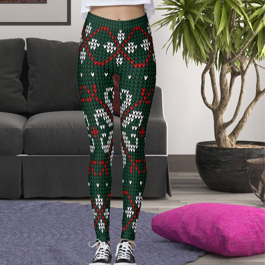 モダンな装飾の編み込みクリスマスパターンの女性へのギフト レギンス