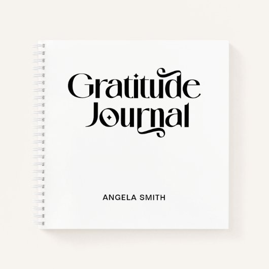 モダンな装飾タイポグラフィ 感謝ジャーナル ノートブック (正面)