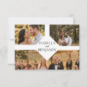 モダンな複数写真付き結婚式RSVPカード 出欠カード (裏面)