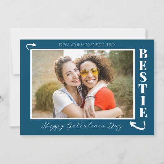 モダンな親友のガレンティンの日のベストフレンド写真 シーズンカード (正面)