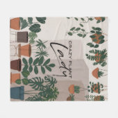 モダンな観葉植物好き フリースブランケット (正面(横))