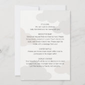 モダンな詳細でお月様を超えて ベビーシャワー 招待状 (裏面)