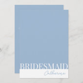 モダンな詳細なブライズメイドの提案カード 招待状 (正面/裏面)