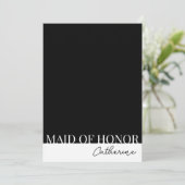 モダンな詳細な花嫁の介添え人提案カード 招待状 (スタンド正面)